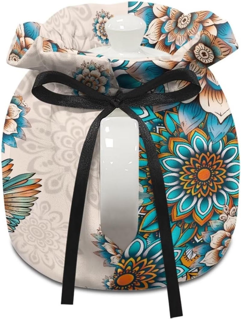 Mintulipy Tea Cosy Teapot Protective Cover Bohe Flower Hummingbirds Insulated Tea Kettle Dust Cover for Teapots Breakfast Pot Tabletop Kitchen Accessories Tea Pot Covers Only - Image 2